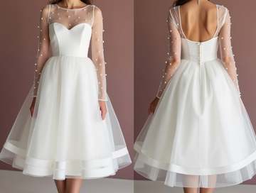 Classic White Mini Short Wedding Dress with a Wide Strap for a Comfortable Fit