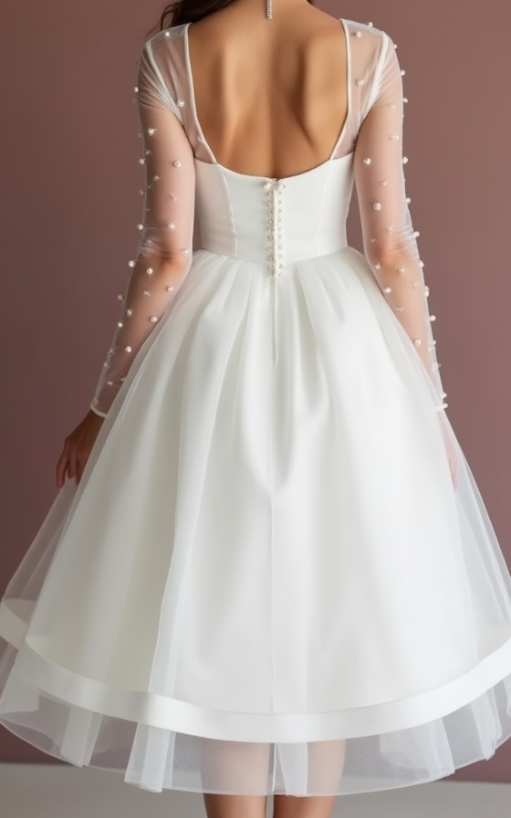 Classic White Mini Short Wedding Dress with a Wide Strap for a Comfortable Fit