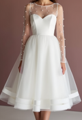 Classic White Mini Short Wedding Dress with a Wide Strap for a Comfortable Fit