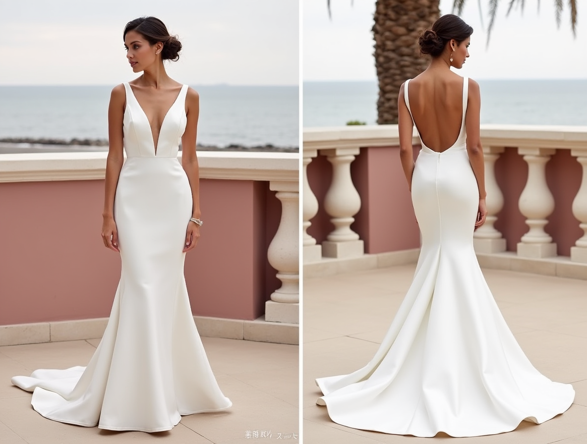 Elegant White Mermaid Wedding Dress with Illusion Sleeves for a Soft Bridal Look