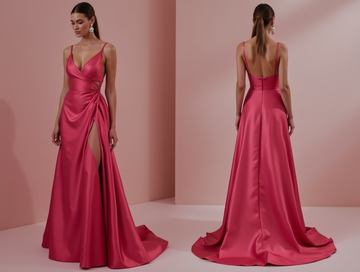 Sophisticated Evening Dress and Prom Gown with Satin and Lace for a Luxe Feel