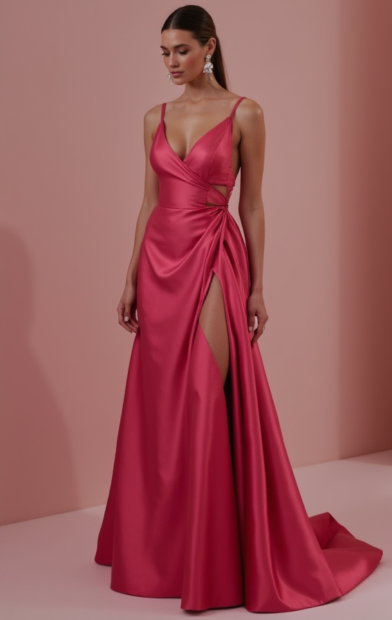 Sophisticated Evening Dress and Prom Gown with Satin and Lace for a Luxe Feel