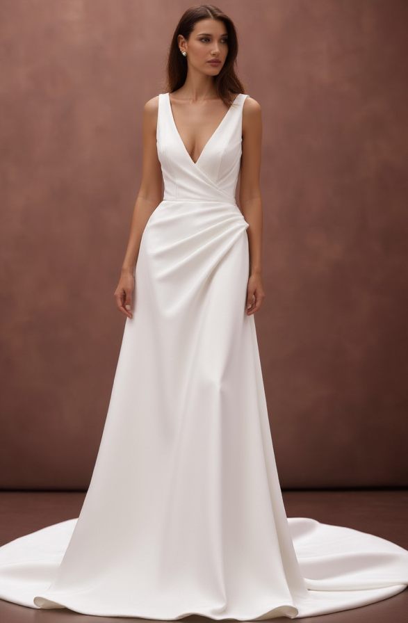 A-Line Wedding Dress with a Sparkling Sequin Detail for a Glamorous Look