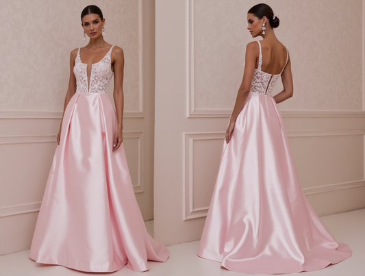 A-Line Bridal Gown with a Romantic Illusion Neckline