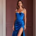 Elegant Evening Dress and Prom Gown with Ruching for a Flattering Fit