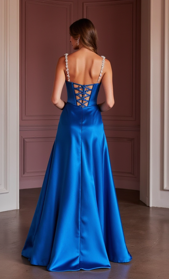 Elegant Evening Dress and Prom Gown with Ruching for a Flattering Fit