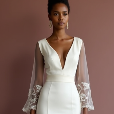 Classic A-Line Wedding Gown with a Satin Finish for a Luxurious Look