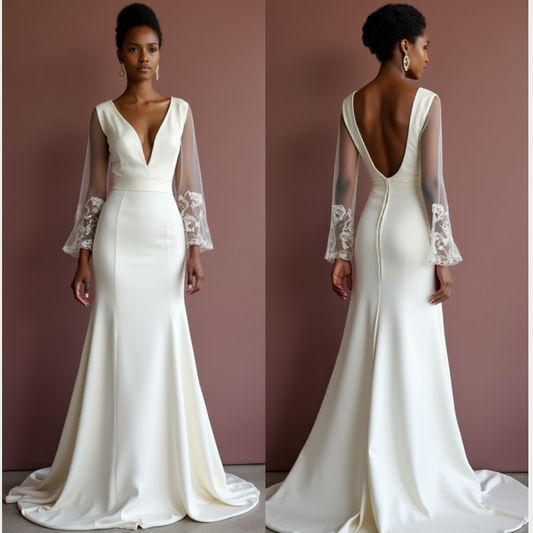Classic A-Line Wedding Gown with a Satin Finish for a Luxurious Look