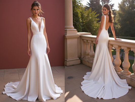 Stunning Mermaid Wedding Dress with a Flared Skirt for a Glamorous Look