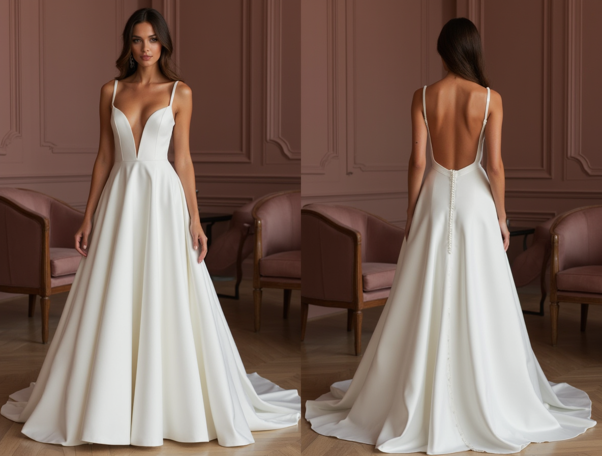A-Line Wedding Dress with Draped Bodice for a Soft, Elegant Silhouette