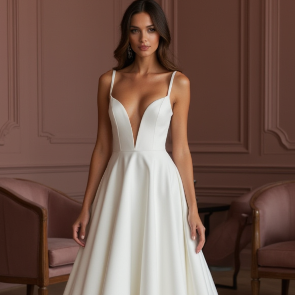 A-Line Wedding Dress with Draped Bodice for a Soft, Elegant Silhouette