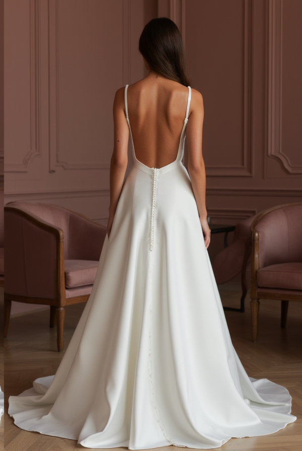 A-Line Wedding Dress with Draped Bodice for a Soft, Elegant Silhouette