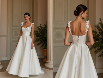 Vintage-Inspired A-Line Wedding Dress with a Keyhole Back for an Elegant Touch