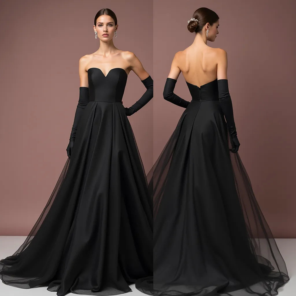 Black Wedding Dress with a Victorian-Inspired Gothic Silhouette