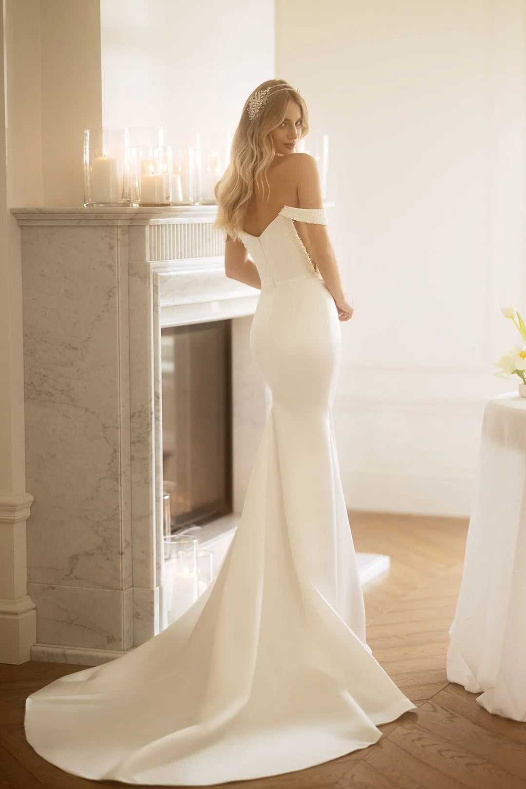 Satin Wedding Dresses With Detachable Train Sweetheart Soft Satin Mermaid Wedding Gown Women Long Bridal Dress