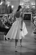 Simple White Satin One Shoulder Mini Wedding Dress Above Knee Back Button A-Line Sleeveless Pleats Vestidos De Novia
