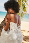 Dreamy A-line Weeding Dress Simple Sleeveless Bride Robe Elegant Appliques Floor-length Bridal Dresses Vestidos De Novia