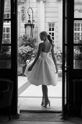 Simple White Satin One Shoulder Mini Wedding Dress Above Knee Back Button A-Line Sleeveless Pleats Vestidos De Novia