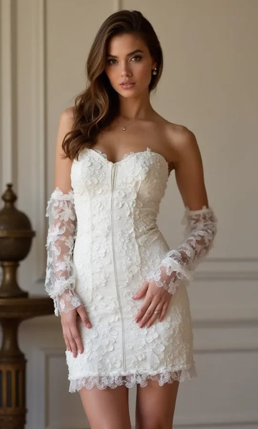 Short Wedding Dress with Classic Charm and Modern Elegance