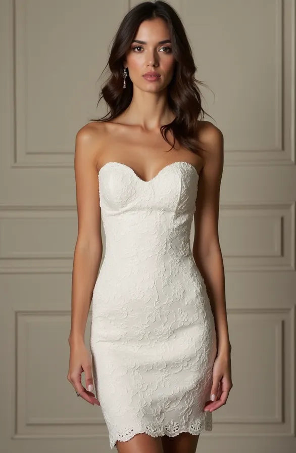 Short Wedding Dress with Stunning Details for Trendy Brides