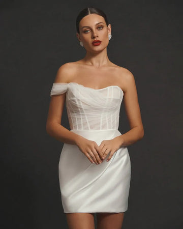 Caddy Ivory Dress & Train Wedding Dress Vestido De Novia Bow Bridal Gown Skirt Court Train Dress Satin