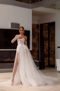 Modern Sweetheart Lace Applique A Line Wedding Dresses Side Slit Custom Made Formal Bridal Grown Rode De Morrie