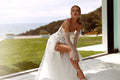 Modern Sweetheart Lace Applique A Line Wedding Dresses Side Slit Custom Made Formal Bridal Grown Rode De Morrie
