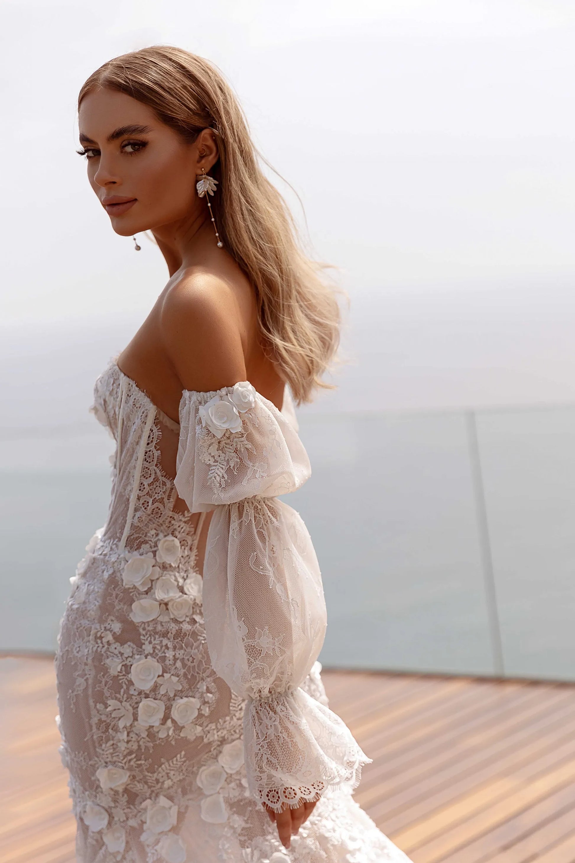 Romantic Sweetheart Neck Wedding Dress Classic 3D Flower Bridal Gown Elegant Lace Mermaid Long Bride Robe Vestidos De Novia