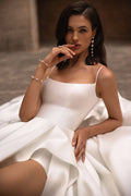 gnite the atmosphere with our mesmerizing A-line wedding dress, a true embodiment of glamour and allure