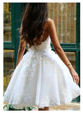Short Informal Wedding Dress White Bride Dresses vestido de novia 3D Flowers Ball gown Wedding Dresses