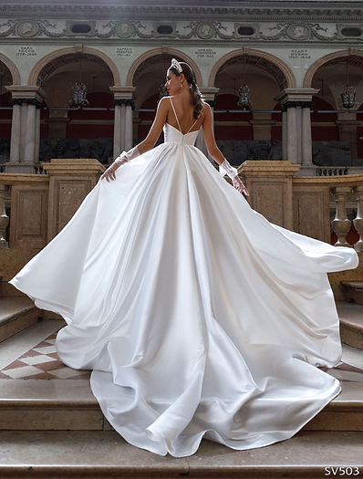 Elegant A Line Wedding Dresses For Women V-Neck Satin Bridal Gowns Spaghetti Straps Wedding Party Gowns Robe De Mariée