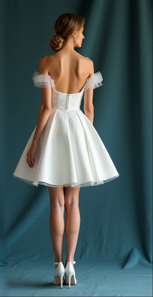 Handmade Custom Bridal Gown Long Sleeve Tulle Wedding Dress for Bride