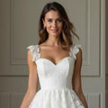 Mini Wedding Dress with Feminine Touches for a Soft, Romantic Feel