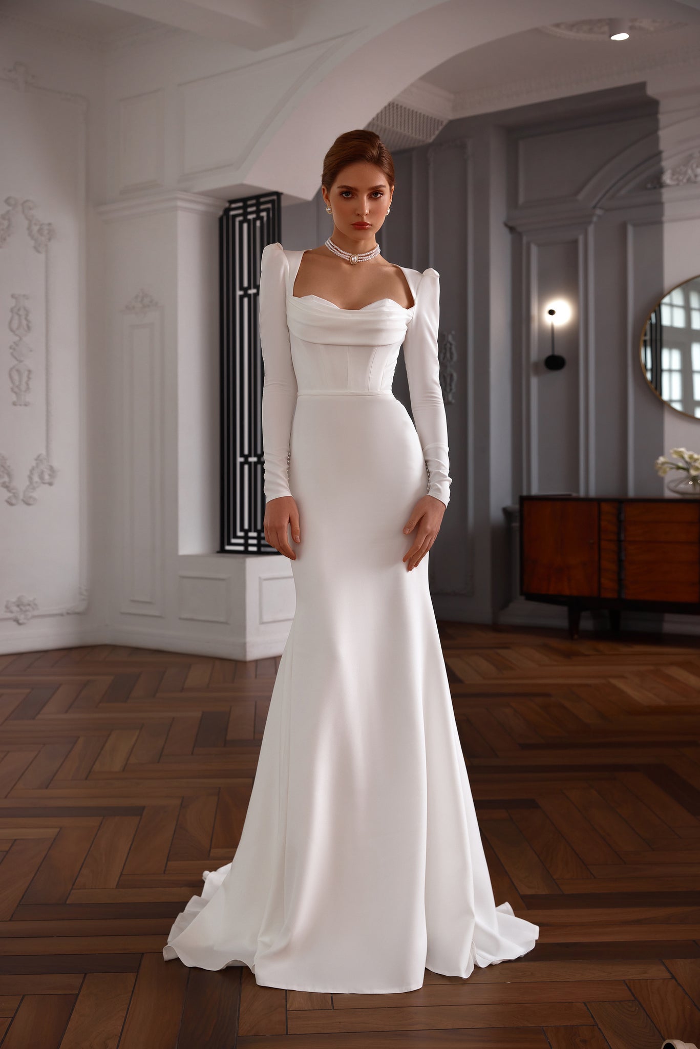 Msikoods moderne einfache Hochzeitskleider langärmelige Schatz zurückless sexy Braut Kleid Korsett Elegantes Hochzeitskleid