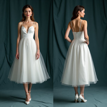 Luxury Handmade Bridal Gown Long Sleeve Wedding Dress in Tulle