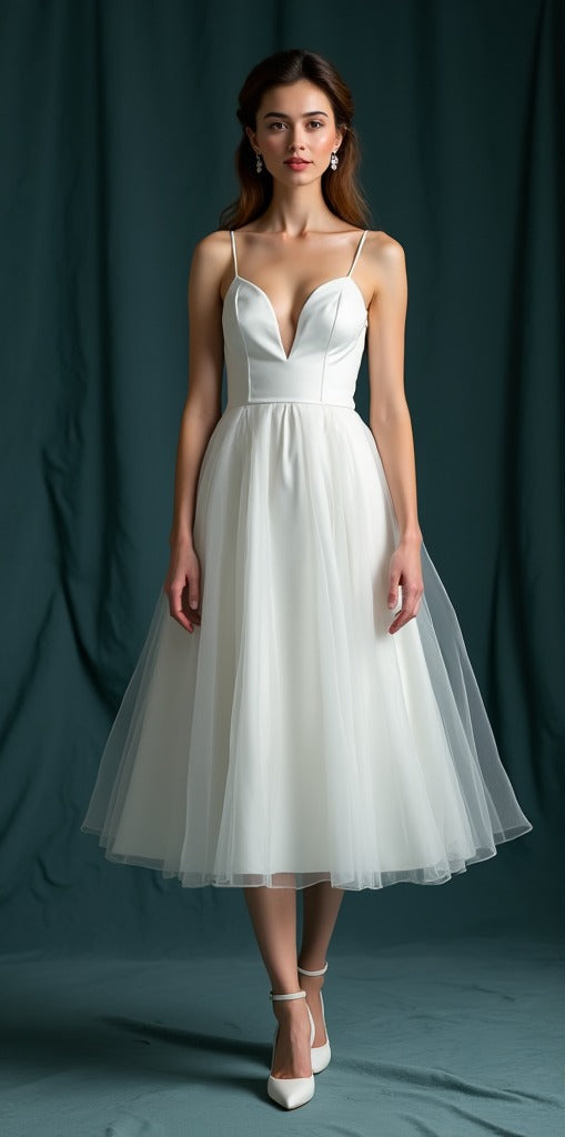 Luxury Handmade Bridal Gown Long Sleeve Wedding Dress in Tulle WHITE