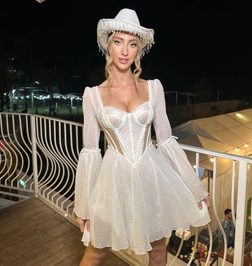 Short Mini Wedding Dress For Women Sexy Chiffon Long Sleeves Cocktail Dress Vestido De Novia Beach Sweetheart  Robe Do