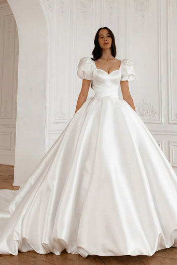 2 en 1 robe de mariée de sirène moderne sans manche arc satin trains de mariée princesse vestido de novia