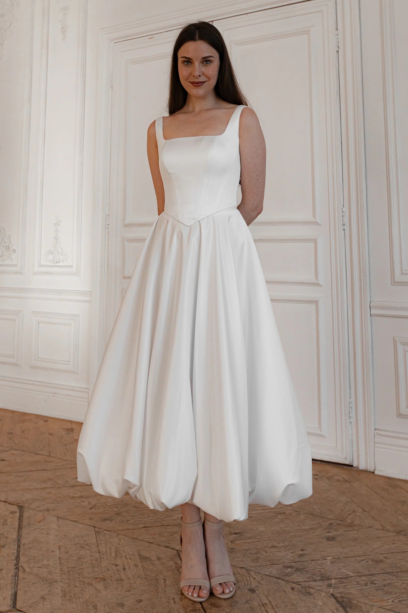 2 en 1 robe de mariée de sirène moderne sans manche arc satin trains de mariée princesse vestido de novia