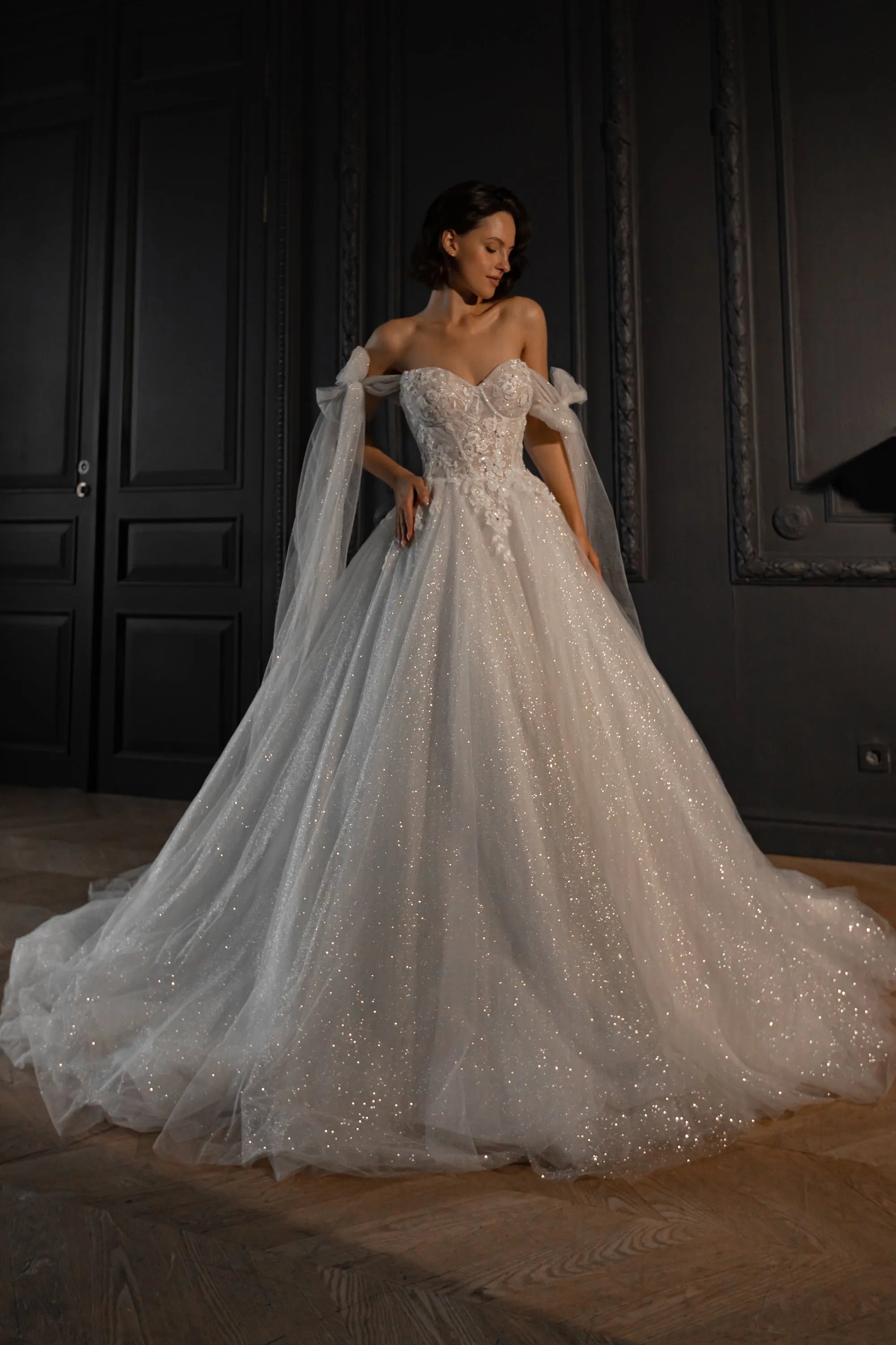 Olivia Bottega Silver Glitter Wedding Dress Brides Wedding My Beautiful Dress Shiny Glitter Tulle Wedding Dresses Vintage Boho Bride Dress Lace Bead Olivia Bottega Silver Glitter Wedding Dress Brides Wedding My Beautiful Dress Shiny Glitter Tulle Wedding Dresses Vintage Boho Bride Dress Lace Bead