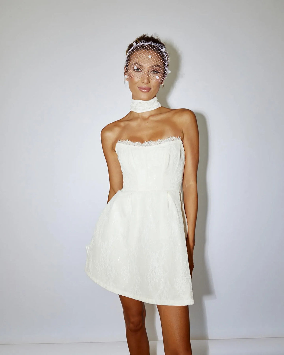 Ivory Satin Short Prom Dress Sleeveless Zipper Cocktail Gown