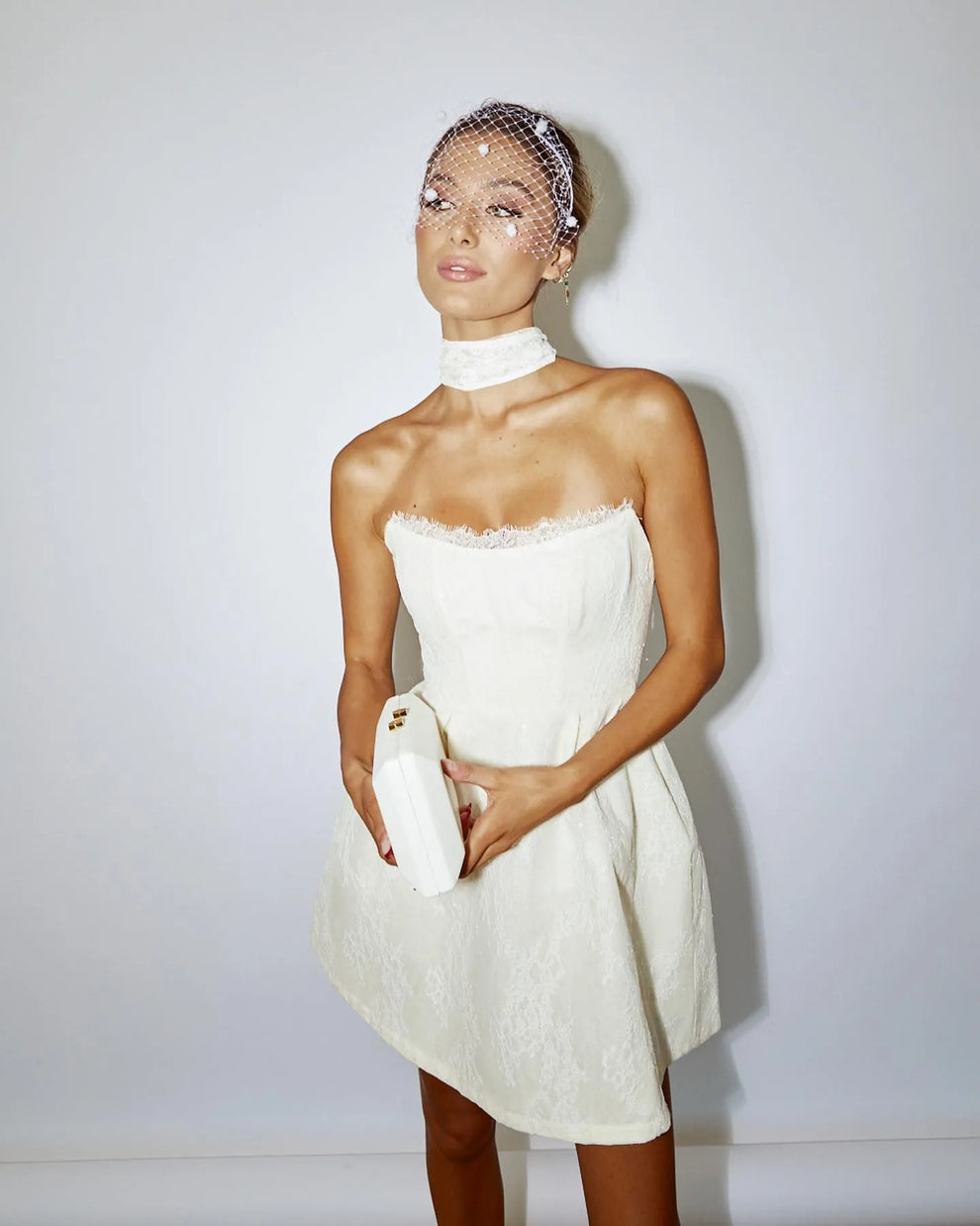 Ivory Satin Short Prom Dress Sleeveless Zipper Cocktail Gown main image 1