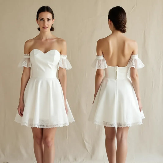 Mini Wedding Dress with Classic Details for a Vintage Appeal