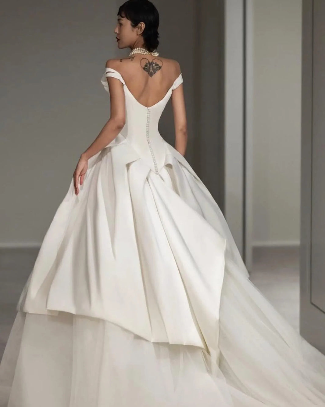 A Line Matte Satin Bride Dresses For Wedding Draped Strapless Formal Party Gowns Bridal Dress vestidos de novia