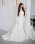 Elegant Mermaid Wedding Dresses High Neck Long Sleeves Appliques Bridal Dress Formal Wedding Ball Prom Gowns Customized