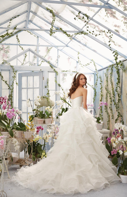 Vestidos de casamento elegantes para mulheres, corpete de renda, babados, vestido de baile, saia de princesa brilhante, cinto de lantejoulas, novia