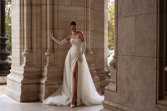 Vestido De Novia De sirena 2 en 1, Vestido De Novia moderno sin mangas con lazo De satén, Vestido De Novia De princesa 