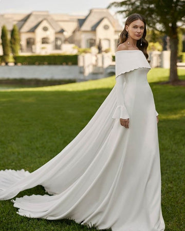 2 en 1 robe de mariée de sirène moderne sans manche arc satin trains de mariée princesse vestido de novia