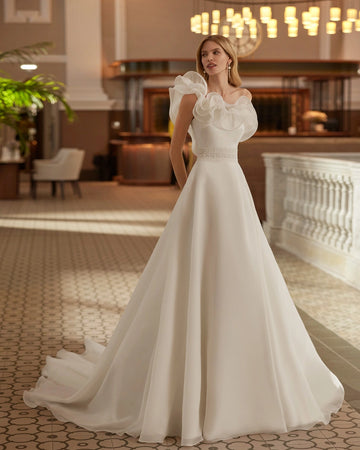 2 en 1 robe de mariée de sirène moderne sans manche arc satin trains de mariée princesse vestido de novia