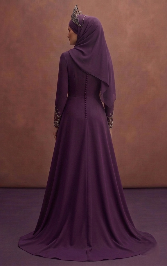 A-Line Muslim Prom Dresses with Full Coverage Elegance